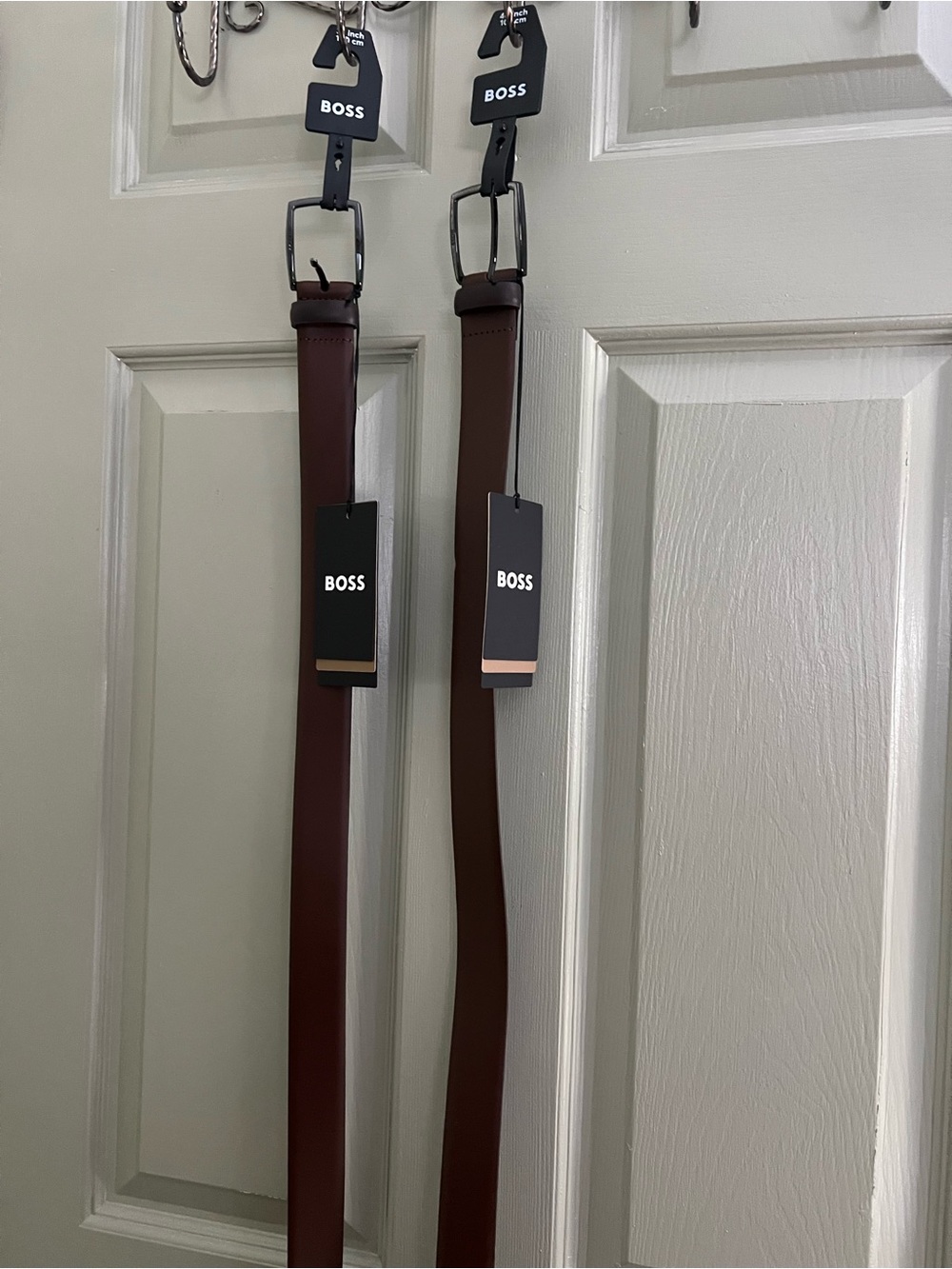 BOSS Men's Brown Leather Belt - Classic Dress Belt